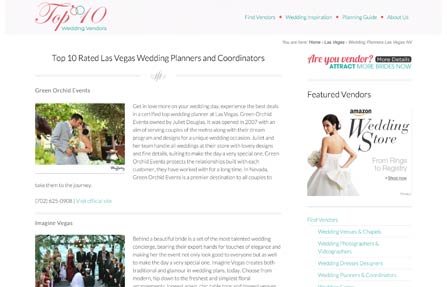 Top 10 Wedding Vendors